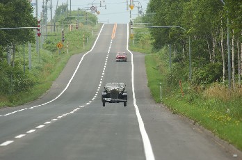 雄大な自然の中走行中
