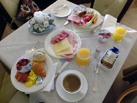 ベネチアのホテルの朝食